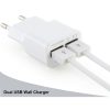 COD - Samsung EU Plug 2 Ports Adapter Wall USB 2A Output Charger Mobile Phone Head Charger Kepala Casan Smartphone Handphone Tablet MP3 Traveling Berpergian Pengisi Daya 2 Colokan Listrik Adaptor Power Adapter Gadget Elektronik s7207 - White