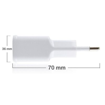 COD - Samsung EU Plug 2 Ports Adapter Wall USB 2A Output Charger Mobile Phone Head Charger Kepala Casan Smartphone Handphone Tablet MP3 Traveling Berpergian Pengisi Daya 2 Colokan Listrik Adaptor Power Adapter Gadget Elektronik s7207 - White