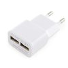 COD - Samsung EU Plug 2 Ports Adapter Wall USB 2A Output Charger Mobile Phone Head Charger Kepala Casan Smartphone Handphone Tablet MP3 Traveling Berpergian Pengisi Daya 2 Colokan Listrik Adaptor Power Adapter Gadget Elektronik s7207 - White