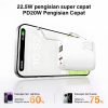 Cloema 10000mAh 20000mAh Fast Charging Power Bank Dibangun dalam 2 Kabel Lightning / Type C Dengan Tampilan Digital Pintar Kapasitas Besar Lapangan Mini